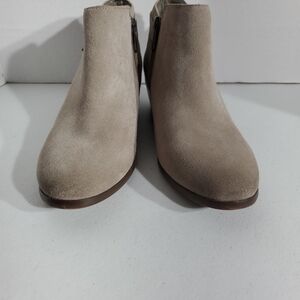 Sam Edelman Sz 7 Taupe Suede Ankle Booties with Side Zip